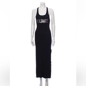 Zadig & Voltaire casual Long Black Fitted Dress with Graphic - Size M / L